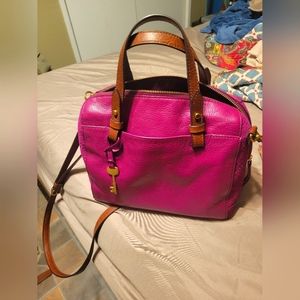 Fossil pink Rachel satchel bag